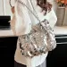 Sparkling Sequin Large Capacity Commuting Tote Bag 2025 Womens Zipper Closure Shoulder Bags Fashion Handbag 250530_voghion.com
