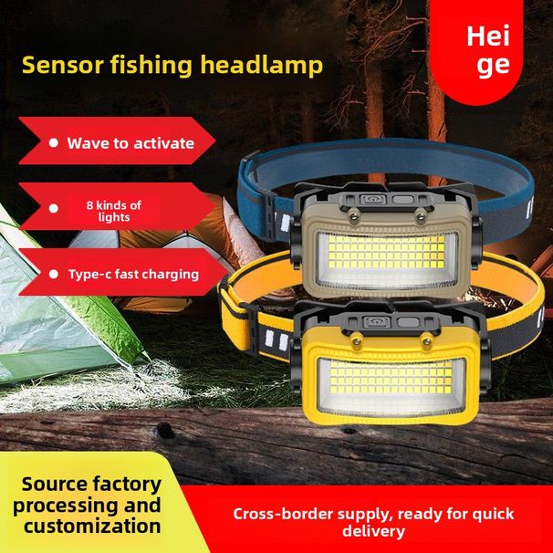 Nowa indukcyjna mini latarka z ładowaniem USB, do jazdy nocnej, przenośna, mocna, mała, czerwona latarka czołowa do wędkowania_voghion.com