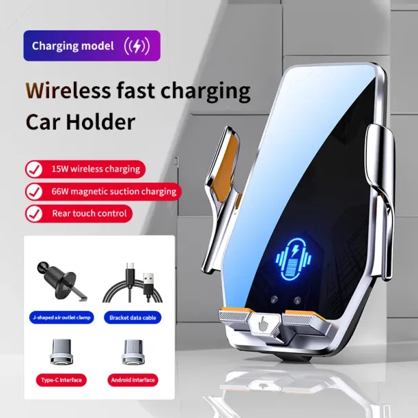 New Max 66W Magnetic Phone Holder 15W Wireless Charging Infrared Sensing Touch Control For IPhone Andorid Car Air Vent_voghion.com