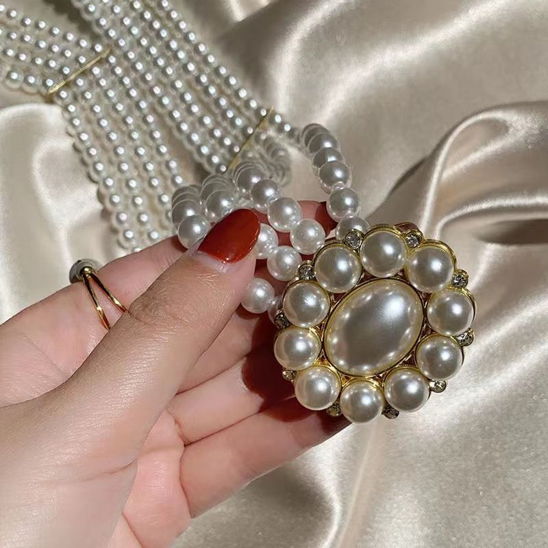 Frauen Dekoration Koreanische Neue Ins Stil Perle Elastische Vielseitig Modische Elegante Kleid Taille Gürtel_voghion.com