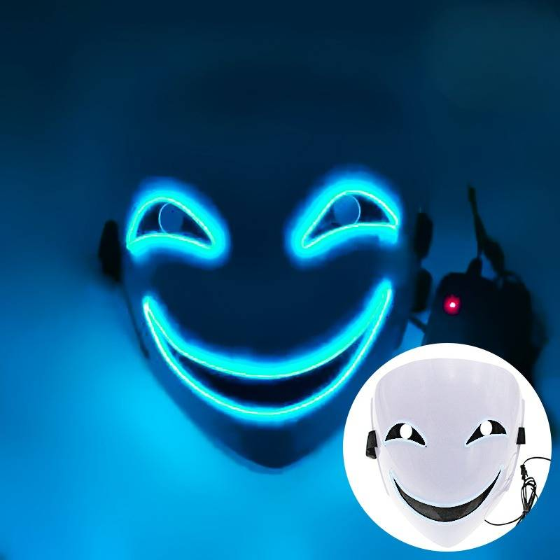 Parti Maskeleri Özel Led Parıltılı Siyah Mermi Cosplay Maskesi Ayarlanabilir Askılı Anime Esintili Işıklı Yüz Örtüsü Cadılar Bayramı Kongreleri İçin_voghion.com