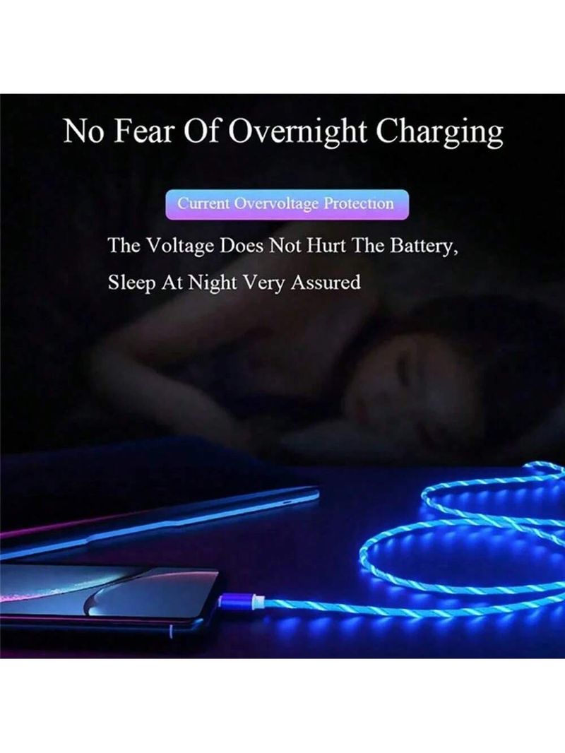 1pc LED Glow Fast Charging USB Data Cable Compatible With IPhone IPad Series, High-Efficiency Quick Charge Cable_voghion.com