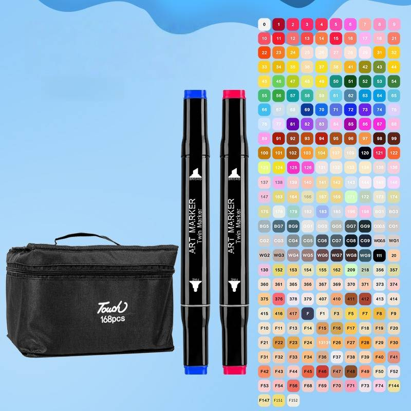 Alkoholbasiertes Marker-Set mit Doppelspitze – 48 leuchtende Farben für Anime, Design, Kolorierung und Kunst – feine und breite Spitzen für professionelle Künstler und Hobbyisten​_voghion.com