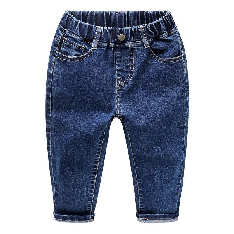 Kid's Clothing Boys jeans 2024 spring and autumn winter new style elastic children's clothing boys plus velvet loose thin long pants_voghion.com
