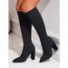 Boots 2023 Explosions Autumn and Winter Large Size High Boots Pointed Thick Heel Elastic but Knee Women's Boots Thin Long Boots_voghion.com