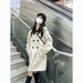2024 medium to long Korean contrasting new coat, women's woolen cloth, Hepburn style double breasted splicing, autumn_voghion.com