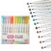 Textmarker-Set mit 12 Farben und Doppelspitze für Studenten – doppelseitiger Studien- und Kunstbedarf, leuchtende Farben für Notizen, Skizzen und Tagebuchschreiben_voghion.com