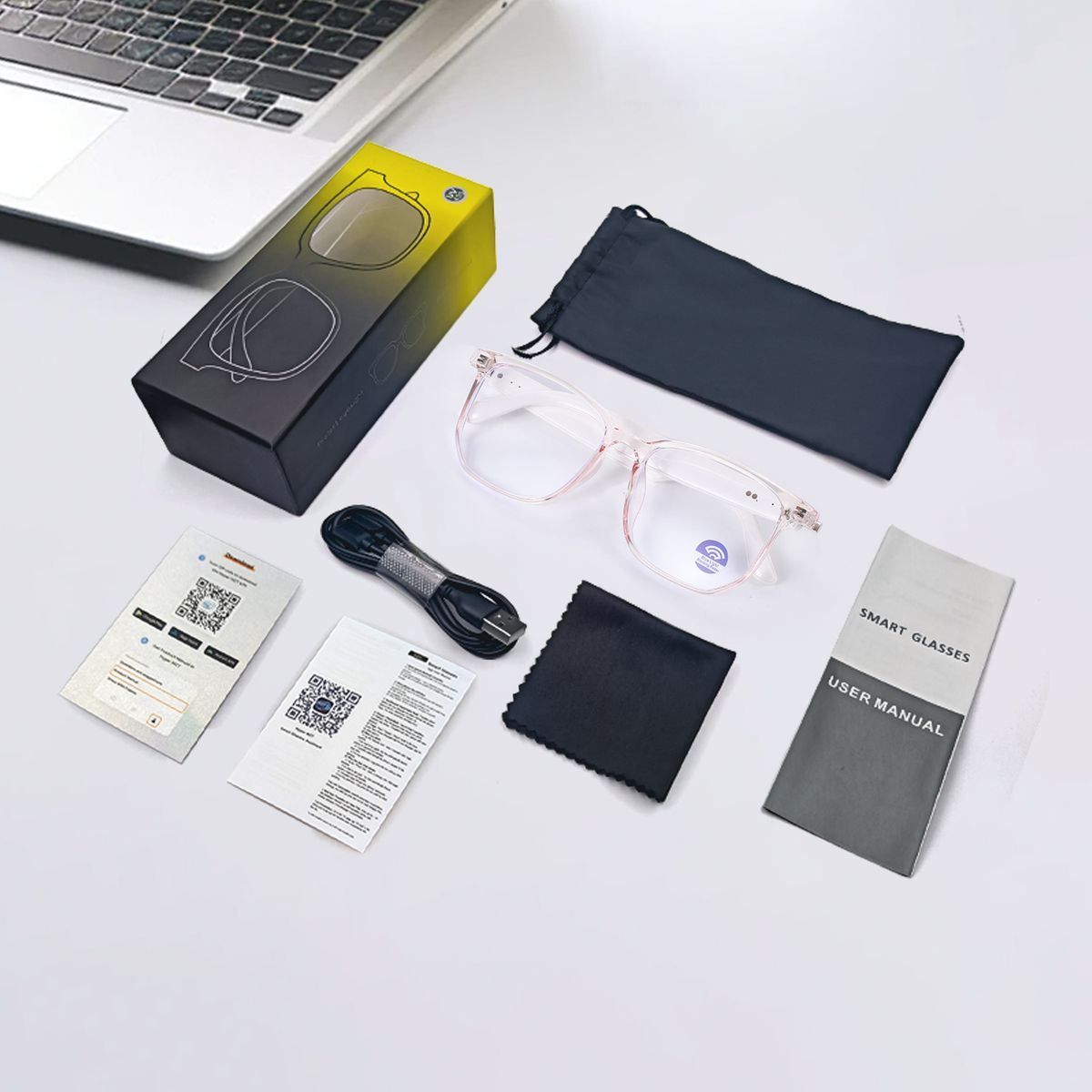 Intelligente Bluetooth-Sonnenbrille – Polarisierte/Blaulichtfilter-Gläser, offenes Audio, Touch-Steuerung (Kompatibel mit iOS/Android)_voghion.com