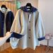 Korean Color-Block Patchwork Hooded Trench Coat For Women, Mid-Length, New Early Autumn Loose Slimming High-End Top_voghion.com