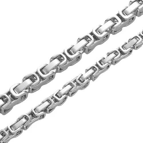 collana da uomo di lusso leggero con catena imperiale in acciaio inossidabile, catena king in acciaio al titanio, bracciale a catena con giunture quadrate fatte a mano sul retro_voghion.com