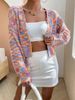 Rainbow Striped Oversized Knit Cardigan Women's Boho Chic Open Front Long Sleeve Sweater For Fall & Winter_voghion.com