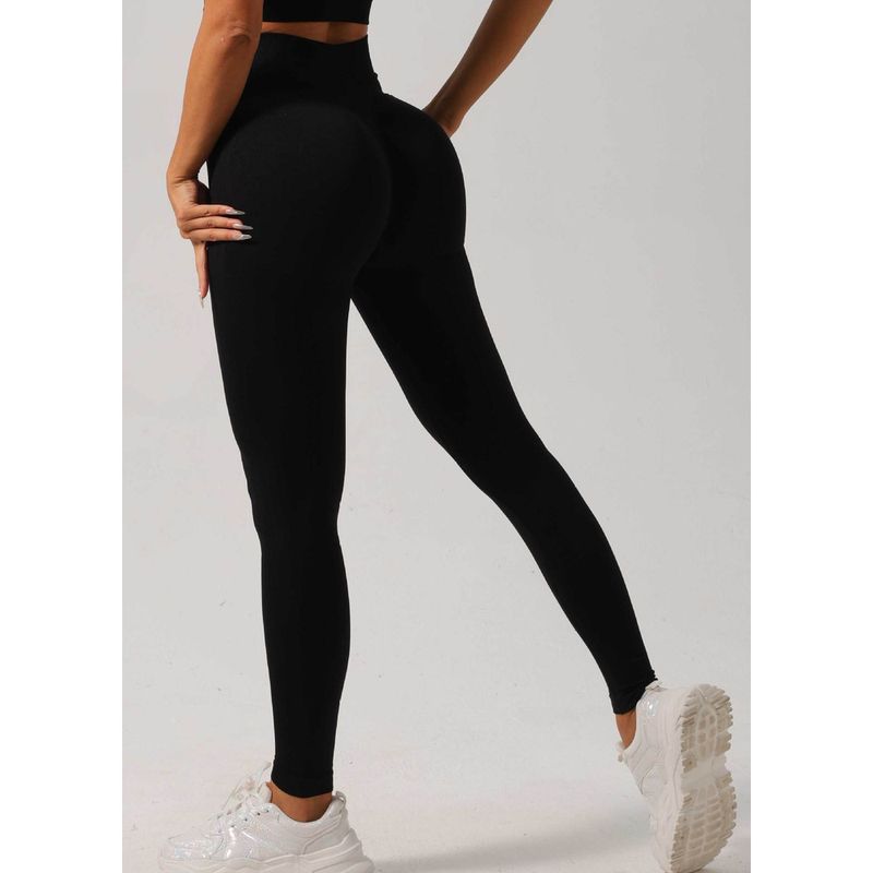Letnie brzoskwiniowe, oddychające, elastyczne, obcisłe, długie spodnie do fitnessu i biegania, sportowe, do jogi_voghion.com
