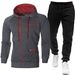 Neit Set fir Männer, efaarweg Sport- a Casual-Set mat Fleece-Strickjacket a Kapuzen, fir Jogginghosen_voghion.com