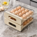 2-Layer Stackable Refrigerator Egg Organizer Clear Plastic Egg Holder Drawer Type Storage Box For Kitchen Organization_voghion.com