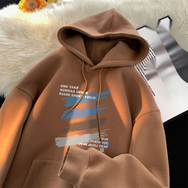 American Versatile Plus Size Hooded Sweatshirt Men's Spring New Item Ins Trendy Brand Loose Casual Graffiti Printed_voghion.com