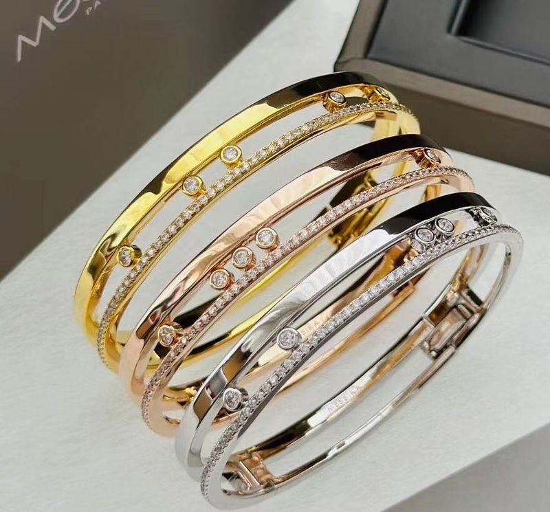 Vergoldetes Semi-Dia Smart High Definition Classic Armband High-End-Schmuck_voghion.com
