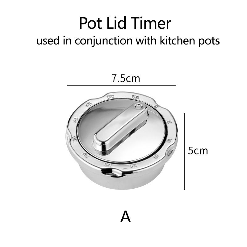 Pot lid Top Timer Magnet Round Shape Kitchen Tools Mechanical Cooking Timer Time Reminder Countdown Reminder 60 Minutes Kitchen Timer_voghion.com