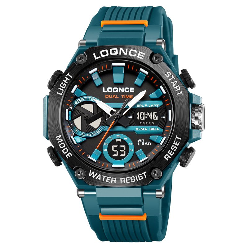 LOQNCE Ny Sportskul Åttekantet Etui Nattlys Vanntett Multifunksjonell Student Elektronisk Armbåndsur 98001_voghion.com
