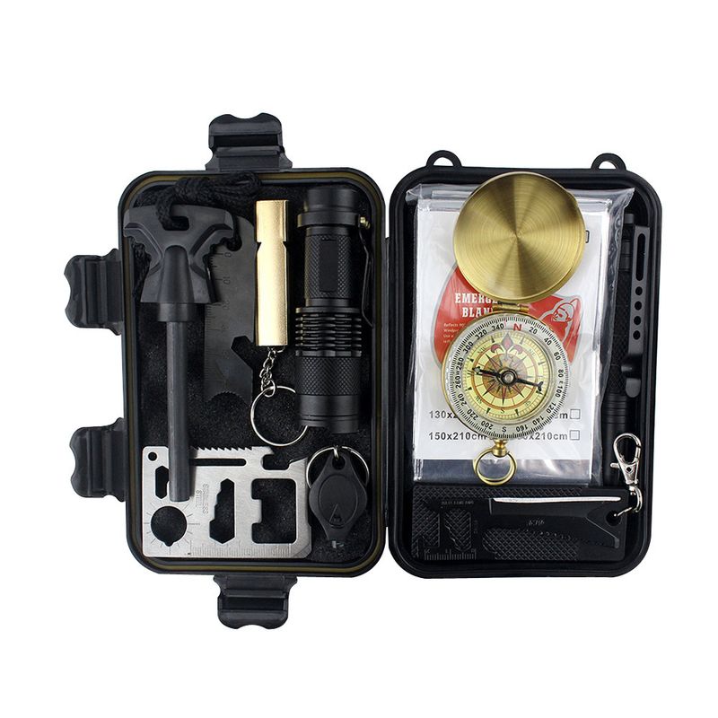 Esportes ao ar livre Camping Survival Caixa multifuncional Equipamento de emergência de auto-resgate Viagem Ferramenta portátil para salvar vidas_voghion.com