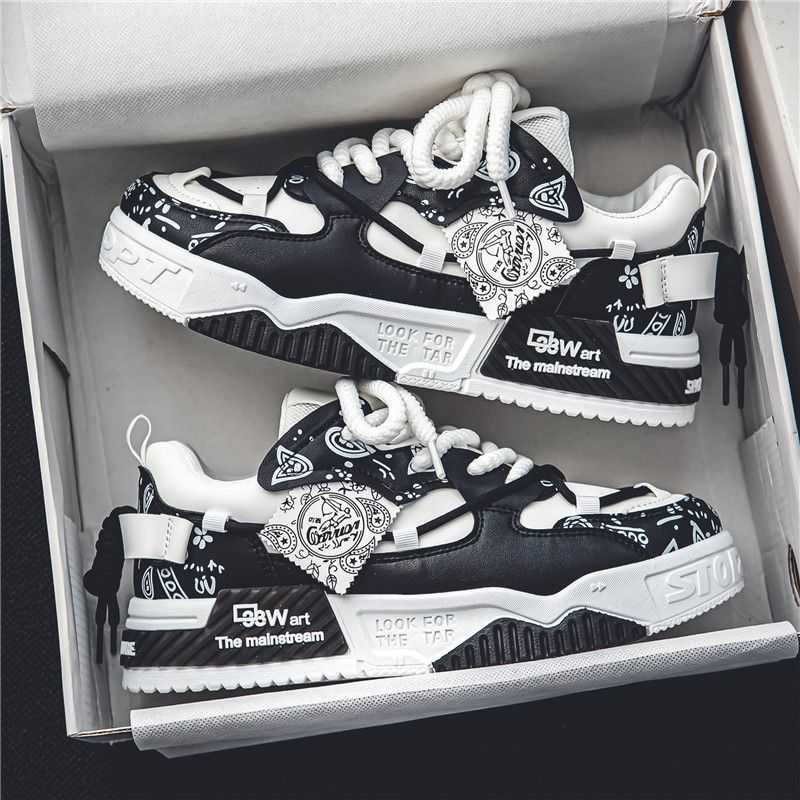 Men's Casual Sneakers With Thick Sole For Summer - Lightweight Breathable Slip-On Shoes, Fashionable Round Toe Design, Comfortable For Daily Wear_voghion.com