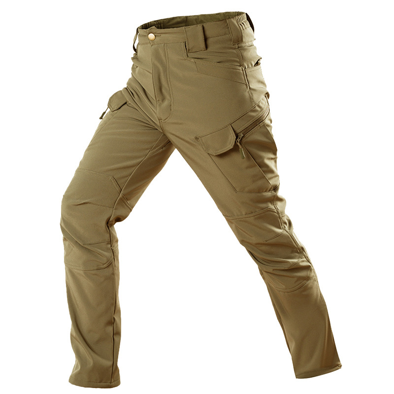 Men's Clothing  Autumn and winter overalls men ix7 tactical pants soft shell assault pants plus velvet fleece pants waterproof loose training _voghion.com