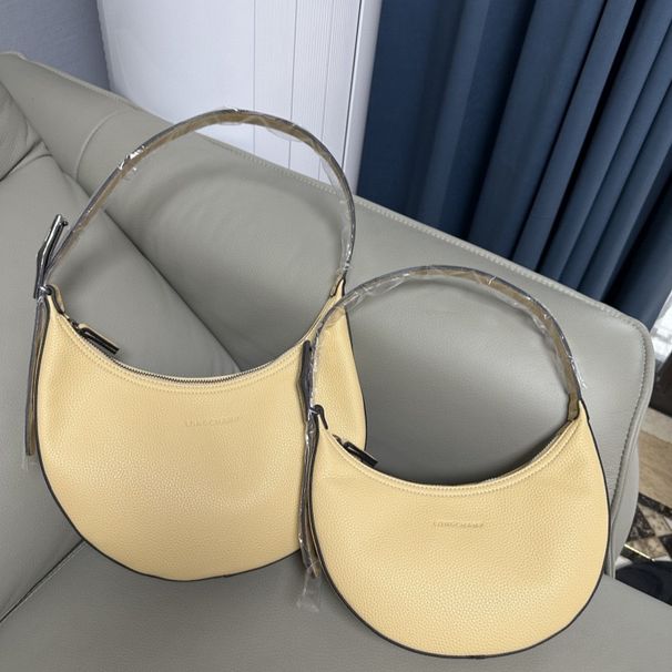 Hochwertige kleine mittelgroße Halbmond-Bambusknoten-Hobo-Unterarmtasche für Damen aus echtem Leder, einfarbig, einzelne Schulter_voghion.com