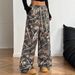 Pantaloni cargo mimetici elasticizzati da donna - Joggers a vita alta, gamba larga e caviglie affusolate, stile streetwear e Y2K (S-XXL)_voghion.com
