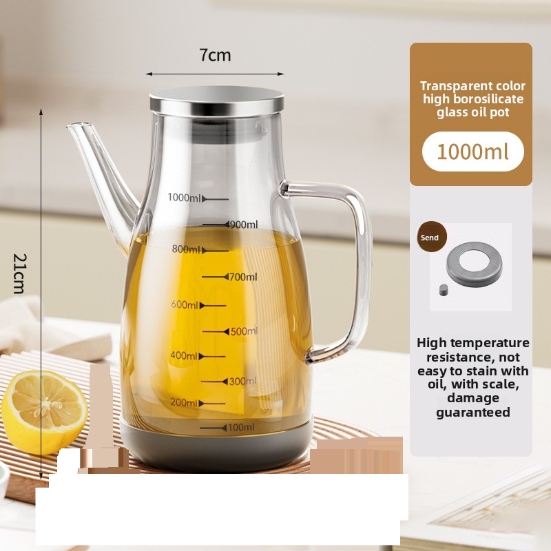 ​Heat-Resistant Glass Oil Dispenser - No-Drip Gravity Kitchen Bottle For Soy Sauce & Vinegar (Leakproof Design Easy Pour Spout Dishwasher Safe)​_voghion.com
