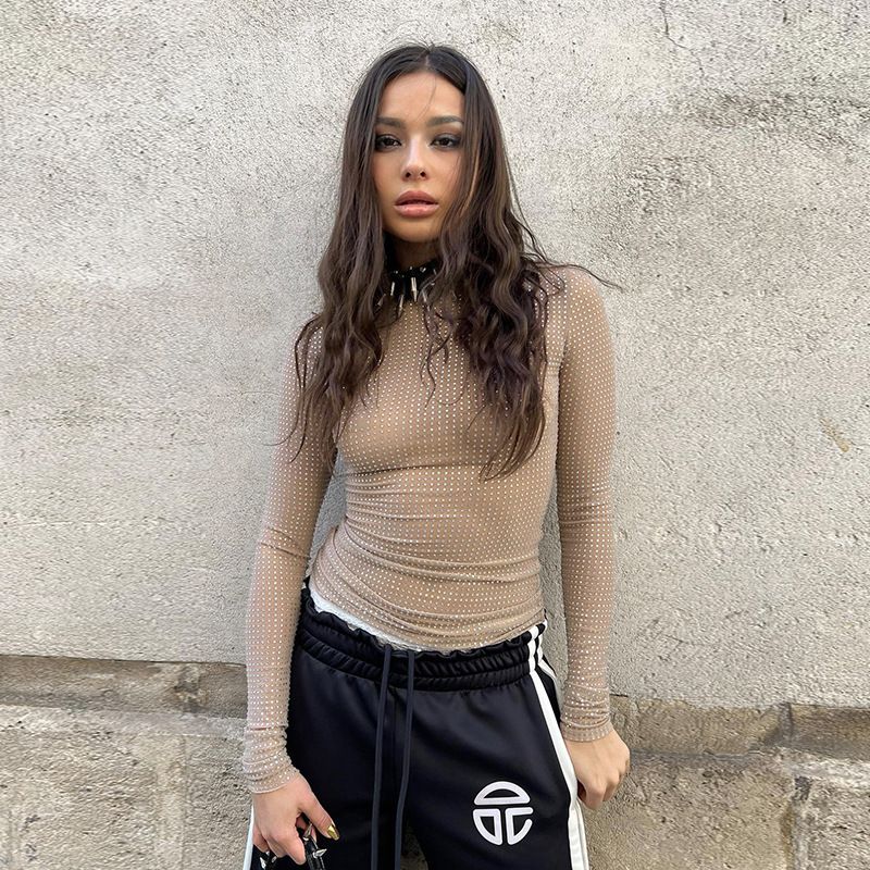 JFL185 T-shirt à manches longues pour fille sexy et épicée, coupe slim, polyvalent, printemps 2025_voghion.com