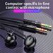 Cuffie auricolari con cavo lungo 2,5 m, cuffie cablate da 3,5 mm per scheda audio del computer desktop, microfono vocale a doppia spina, cuffie in-ear_voghion.com