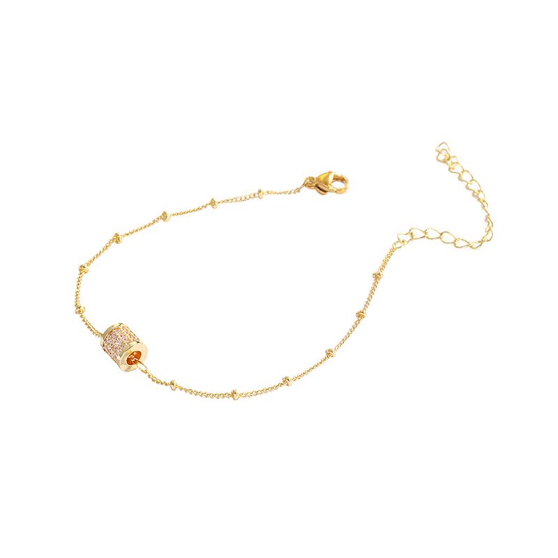 Elegancki prosty styl Klasyczny styl Geometryczne bransoletki z cyrkoniami ze stali tytanowej 1 sztuka_voghion.com