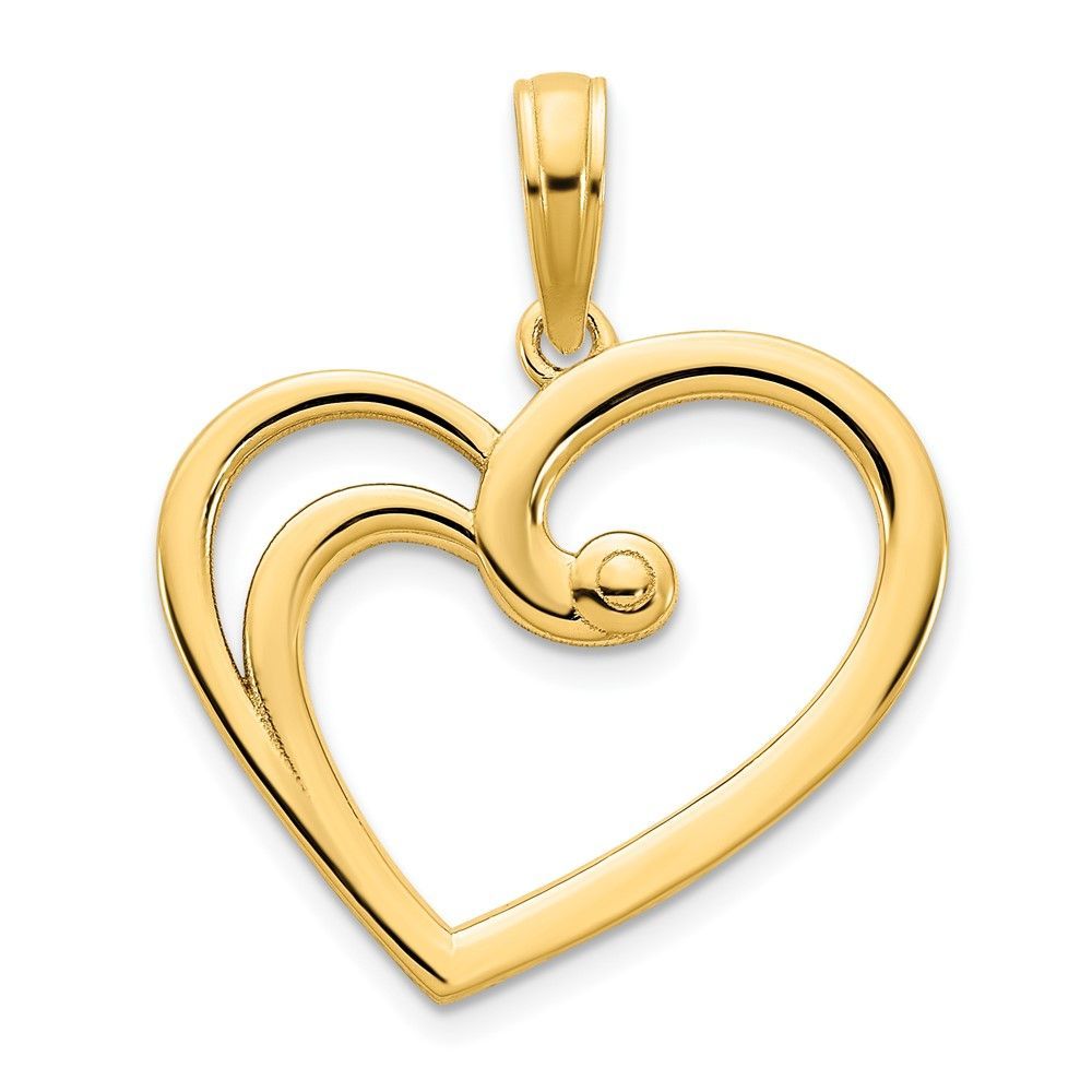 14k Fancy Open Heart Pendant_voghion.com