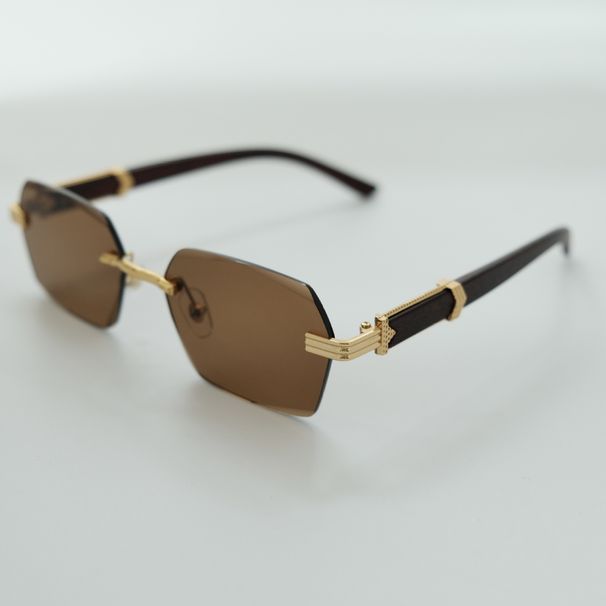 Occhiali da sole quadrati unisex Occhiali da sole senza montatura con bordo tagliato Occhiali da sole alla moda da donna Occhiali da sole con protezione solare a colori graduali_voghion.com