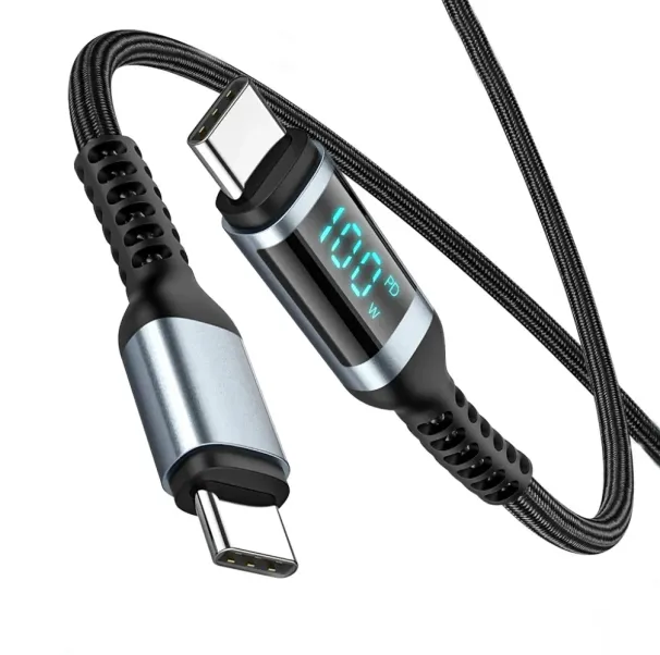 Data Intelligent Display Current And Voltage Fast Charge 3A Mobile Phone Charging Line For Android Type C_voghion.com