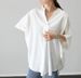Women's Flowy V-Neck Batwing Sleeve Blouse - Soft Polyester Chiffon Top, Breathable & Elegant, Casual & Office Wear_voghion.com