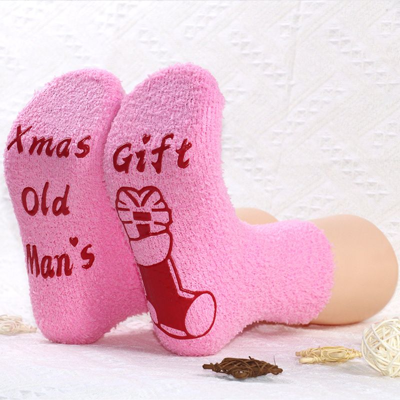 Calzini da donna popolari calzini natalizi in velluto corallo calzini da pavimento ispessiti colla antiscivolo calzini regalo di Natale_voghion.com