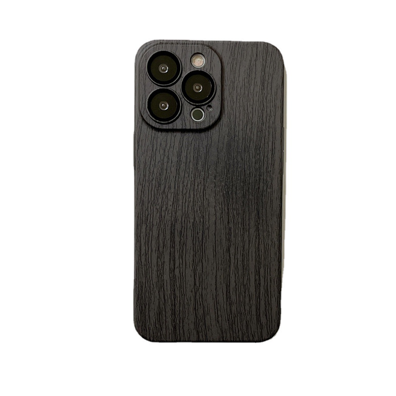 Estuche para teléfono móvil Apple 13 con todo incluido y carga inalámbrica magnética con vetas de madera de nogal, apto para iPhone 14, con película para lente, carcasa rígida 12_voghion.com