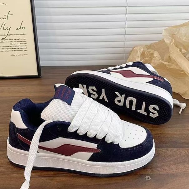 Kadınlar İçin Kalın Tabanlı Pembe Ayakkabılar Yeni Stil Niş Tüm Maç Öğrenci Retro Antrenman Ayakkabıları_voghion.com