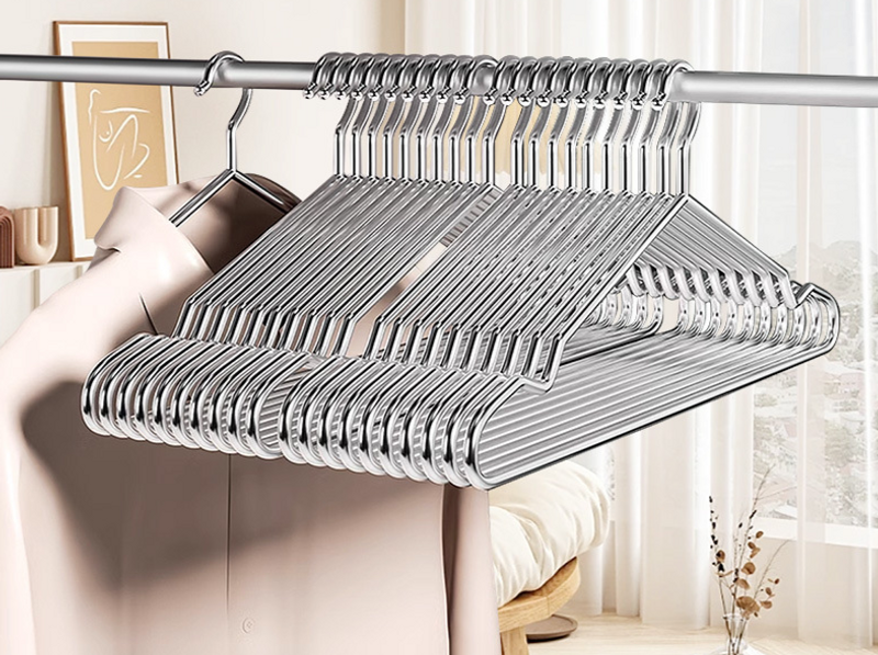 Thickened Stainless Steel Hanger Household Solid Drying Rack Balcony Dormitory Space-saving Clothes Support Dry And Wet_voghion.com