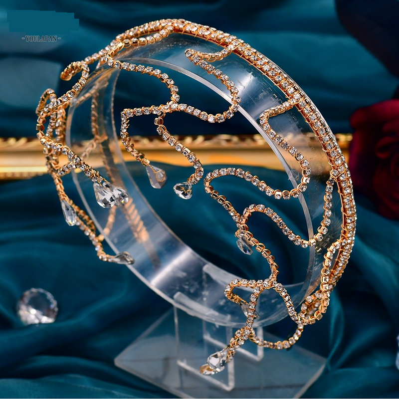 Coiffe de mariée chaîne de tête en strass accessoires de robe de mariée bandeau chaîne de cheveux de front fait à la main_voghion.com