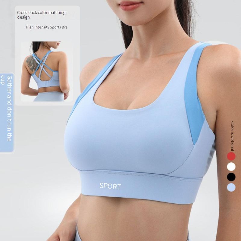 Women's Clothing Strength Shockproof Sports Underwear Fitness Bra Running Beauty Back Yoga Vest_voghion.com