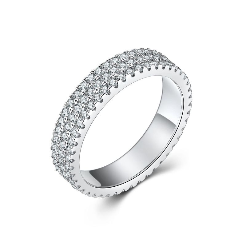 Anello aperto con polsino - Anello di alta moda in argento sterling 925 con dettagli in zircone_voghion.com