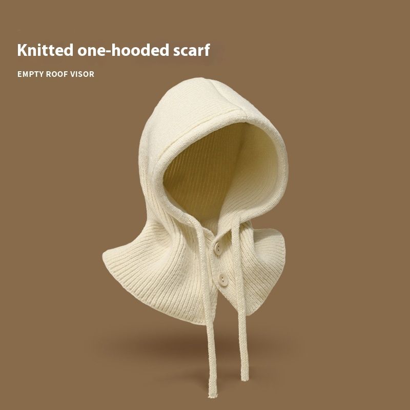 Gorro de punto con protección para los oídos para parejas de una pieza con cuello cálido de invierno coreano Baraklafa_voghion.com