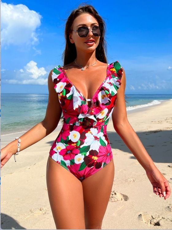 Maillot de bain une pièce pour femme, modèle Hot Spring Bubble, dos nu, amincissant, couvrant le ventre_voghion.com