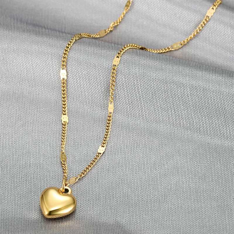 Collana con ciondolo piccolo e dolce, stile versatile per donna, in acciaio al titanio, alla moda, con graziosa catena per clavicola_voghion.com