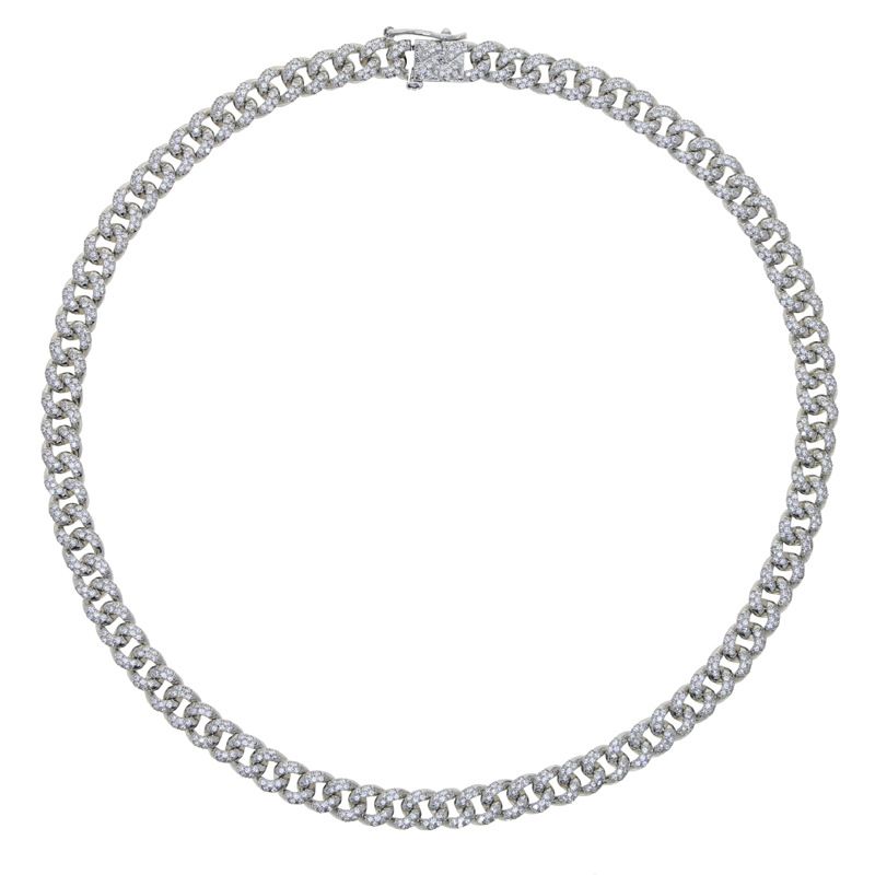 Schmuck & Accessoires Neue Zirkon kubanische Kette Halskette Modetrend Damen kubanische Kette Halskette_voghion.com