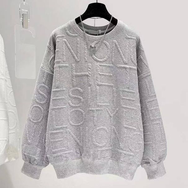 Suéter feminino folgado, estilo primavera/outono, top fino, jaqueta de manga comprida_voghion.com