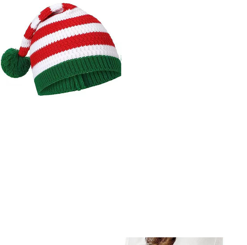 Autumn/Winter Christmas knitted hat Knitted hat Striped knitted Christmas hat_voghion.com