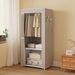Foldable Fabric Wardrobe With Metal Frame – 2-Tier & Multi-Compartment Storage Closet For Bedroom, Dorm, Or Apartment_voghion.com