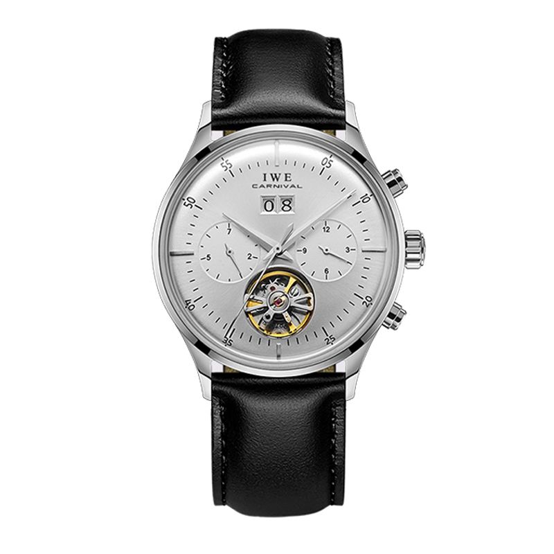 Relogio Masculino 2025 Nieuw Automatisch Horloge met Dubbele Kalender, Automatische Datum, Leren Waterdicht Tourbillon Mechanische Horloges Voor Heren_voghion.com
